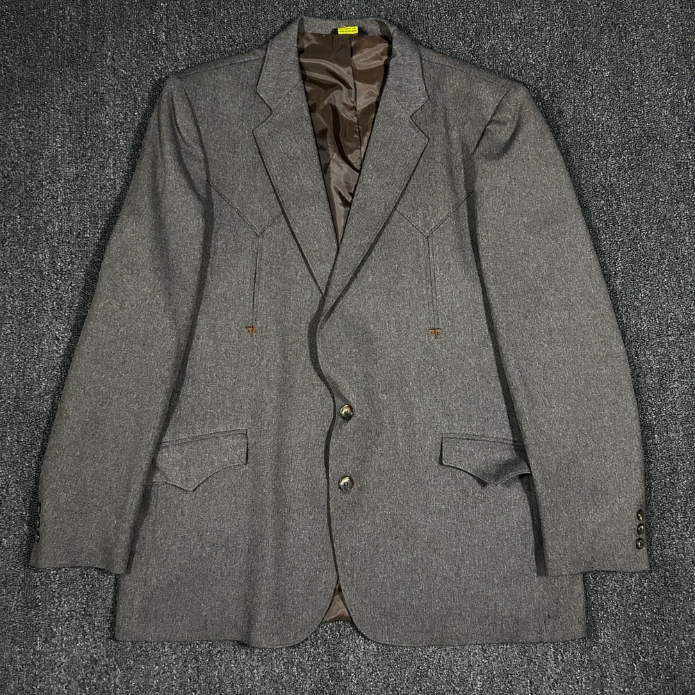 Mesquite Western Blazer Mens 48L Brown Vintage Niver Western Wear Sport Coat USA